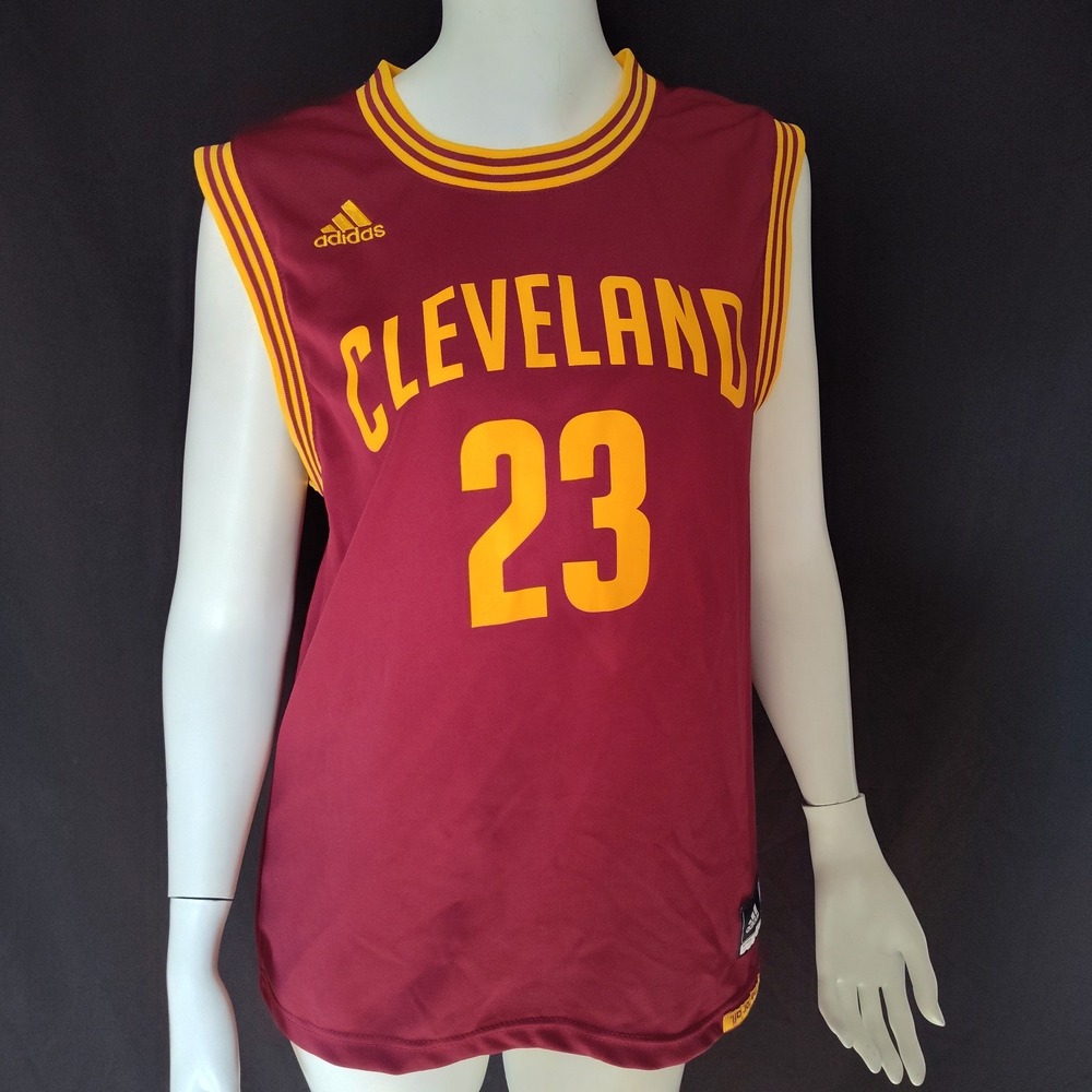LeBron James YLg basketball jersey #23 Adidas Cleveland Cavaliers NBA red yellow